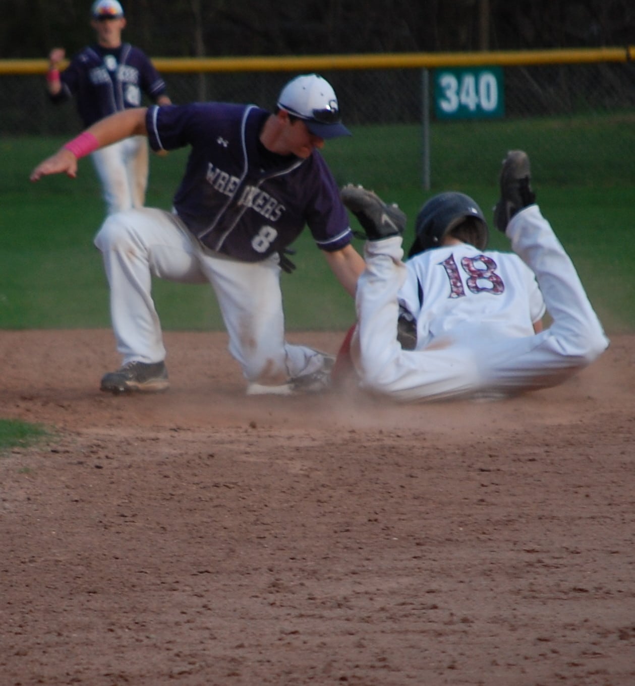 Adam Dulsky nails New Canaan baserunner trying to steal, Sam Ellinwood applies the tag!